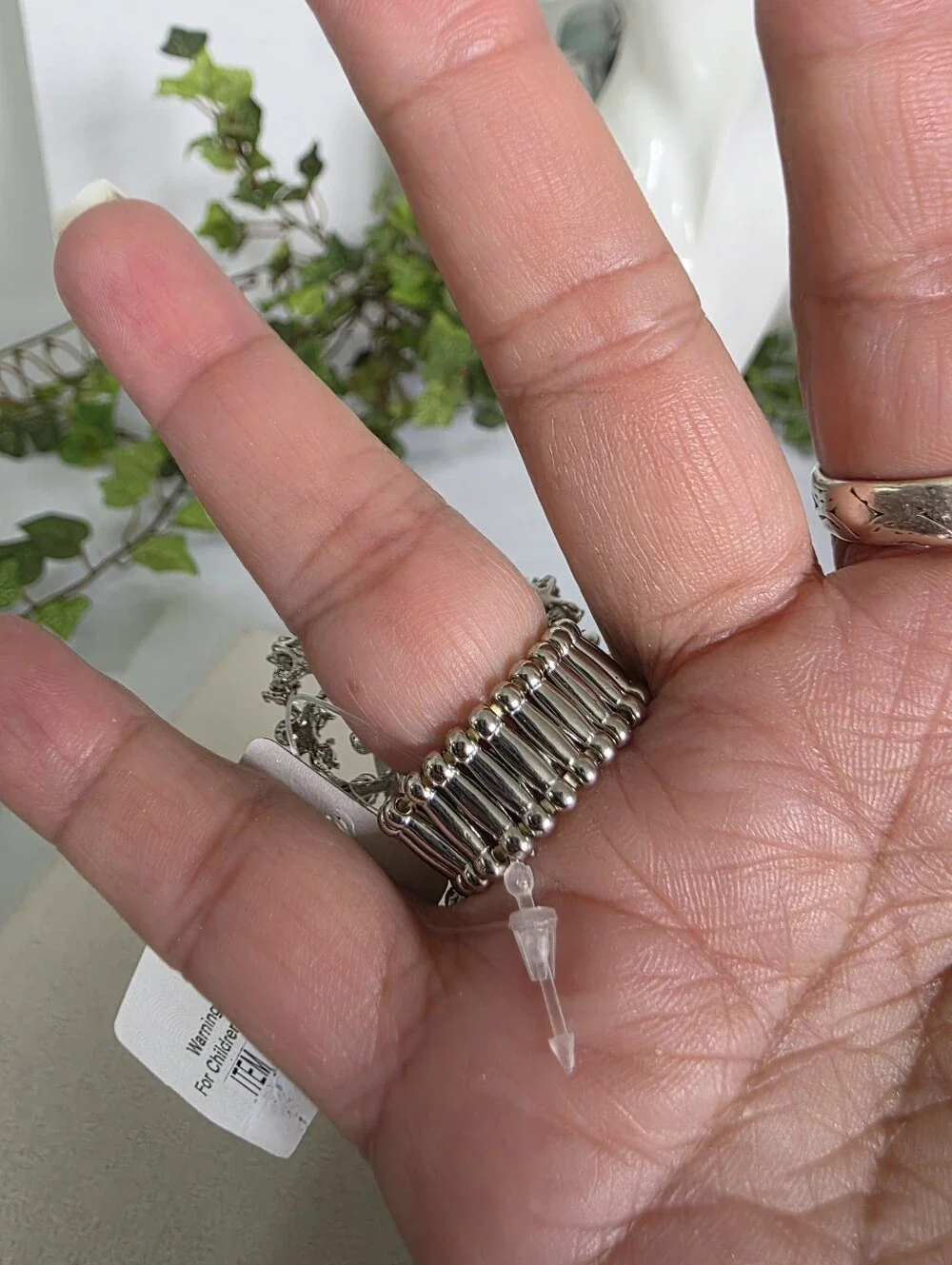 Silver Statement Stretch Ring | Oversized Crystal & AB Rhinestone Oval Cluster